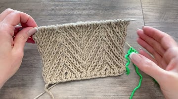 Textured Chevron Knitting Stitch – Simple 6-Row Repeat
