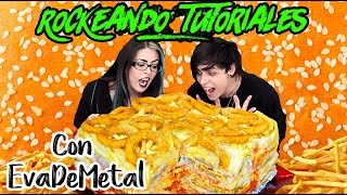 LASAÑA DE HAMBURGUESA con EvaDeMetal | RockeandoTutoriales