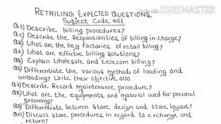 Dynamics of Retailing (Subject Code 401), CBSE Class 10th Imp Qs for 15th Feb, 2020 Examination
