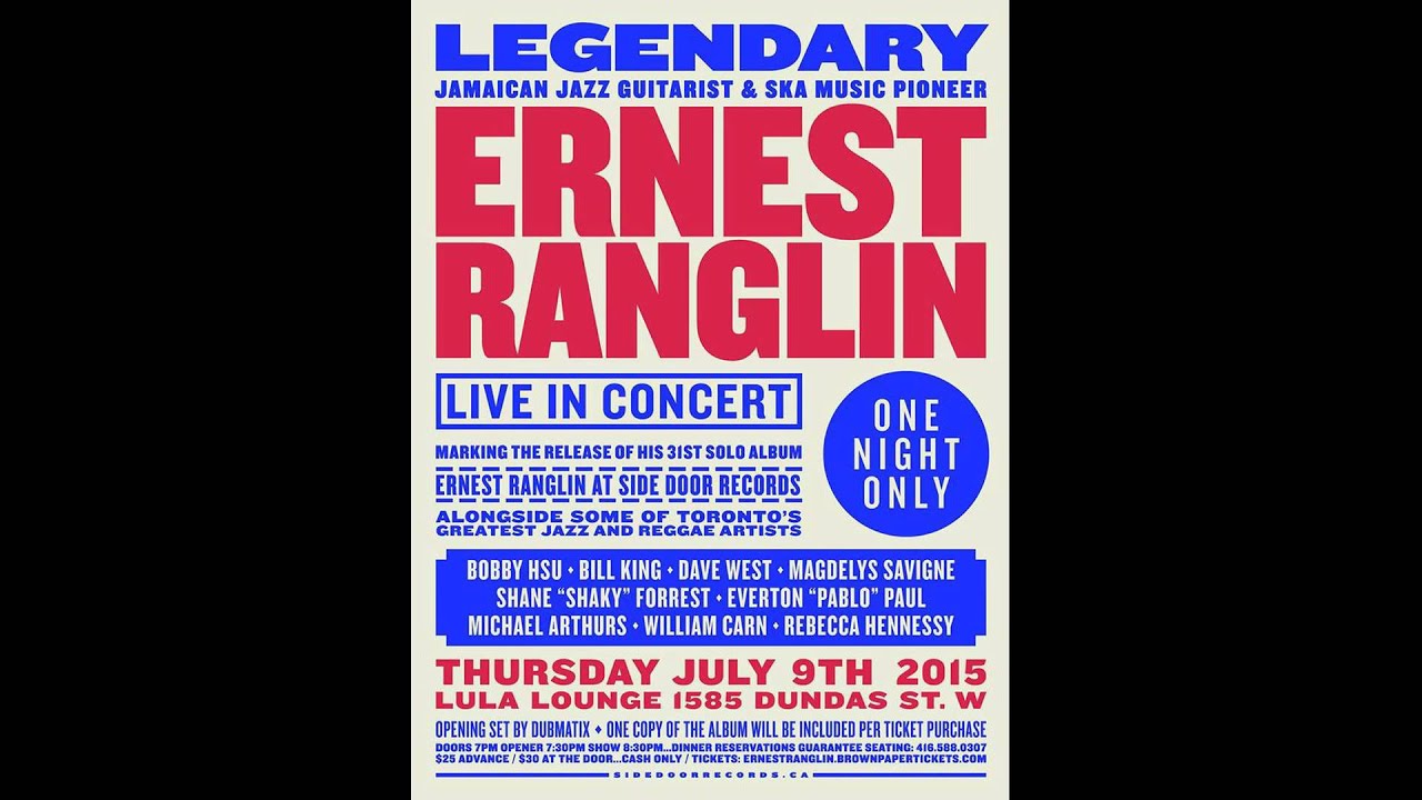 Ernie Ranglin P E J At Side Door Records Lula Lounge July 9