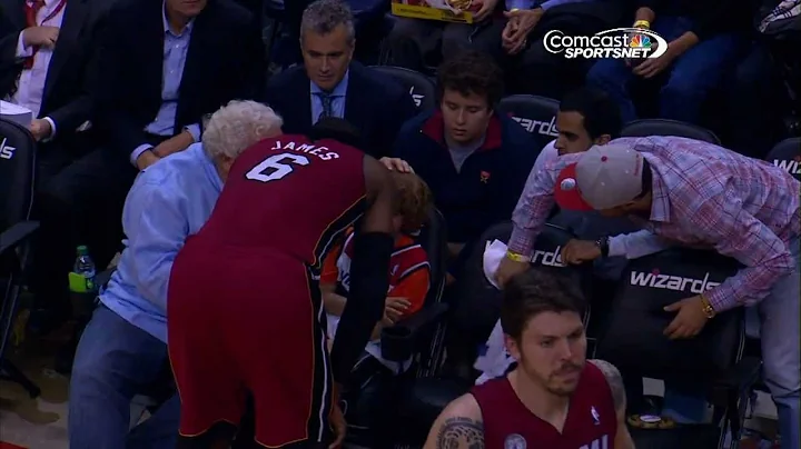 LeBron Checks on Young Fan After Fall Into Seat