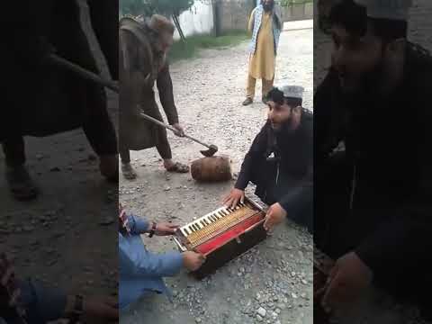 The Taliban smashing up musical instruments because they believe it’s ‘Haram’