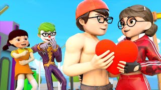 Nick and Tani Love Story vs Joker's Challenges and Doll Squid Game 2 | Scary Teacher 3D Love Story