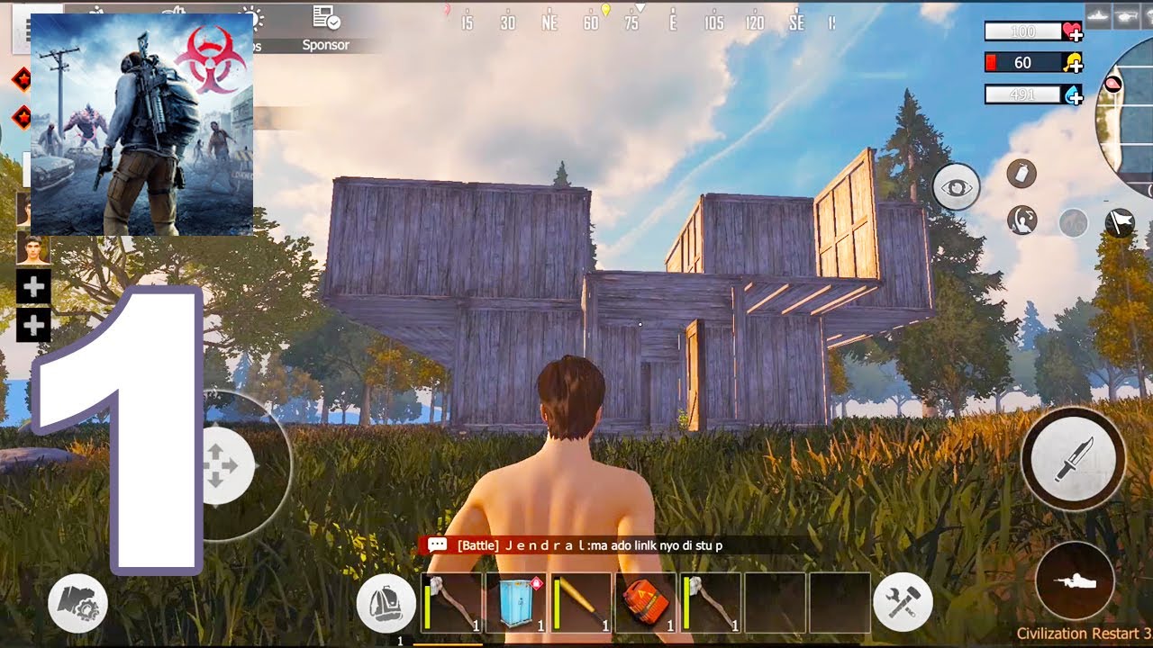 Last Island Of Survival Gameplay Walkthrough Part 1 Building A House Day One Android Games 