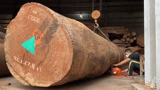 Sawmill Wood Skill - How Will You Process This Giant Tree World's Largest Wood Factory