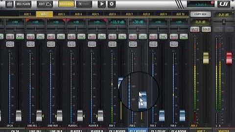 Soundcraft UI24r Mixer - Adding global FX to Aux sends