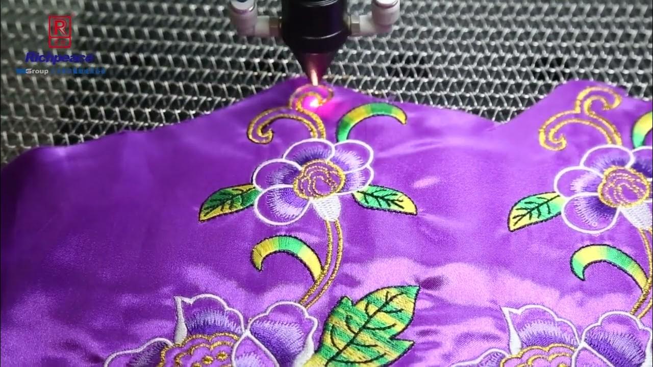 How to Cut Embroidery Appliques by Camera Laser Cutting Machine YouTube