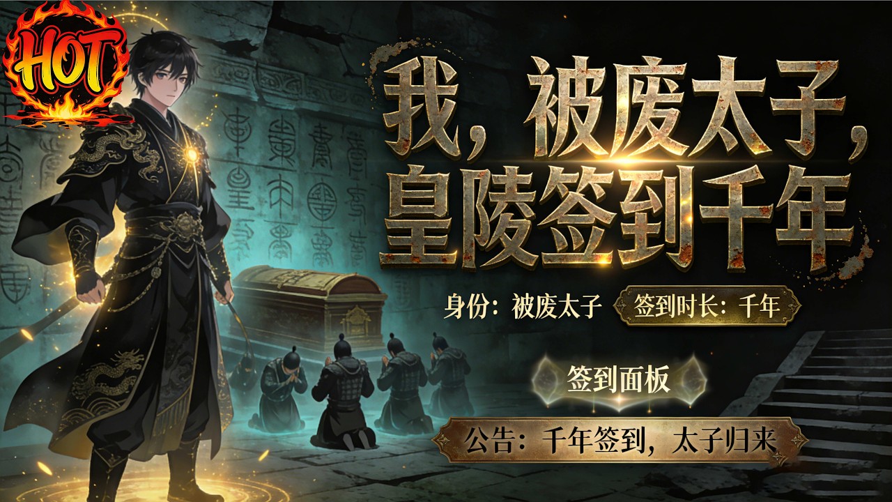 ✨【强推】《我，被废太子，皇陵签到千年》1--60集玄幻世界的大夏废太子秦枫，遭贬斥永守太祖皇陵，却意外觉醒神级签到系统。在皇陵签到获太古混沌剑体#穿越 #末世 #异能 ##动态漫画# 漫野推文