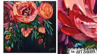 BEST SIMPLE Abstracted Roses 🌹 Acrylic painting tutorial step by step Live Streaming