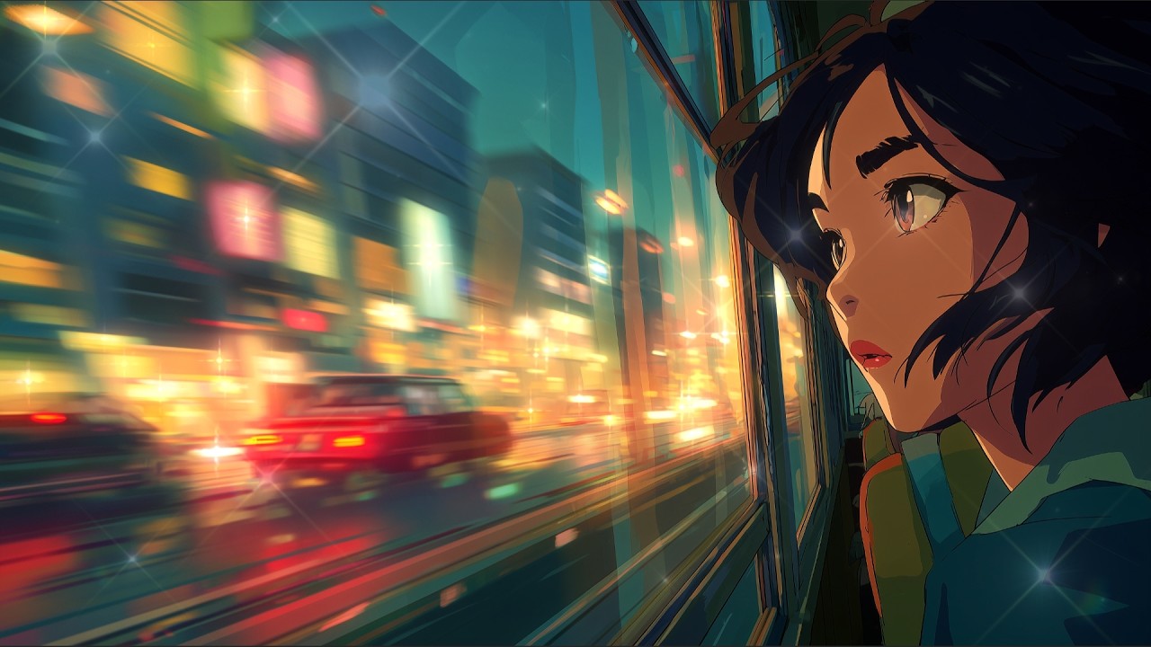 夕暮れの列車窓から街を眺め集中が高まる90年代ローファイヒップホップ｜作業用BGM・勉強用BGM