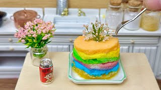 Make Rainbow-colored Cakes In A Tiny Person's Kitchen #asrm #minifood