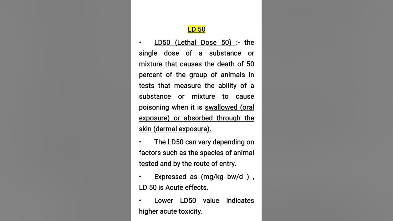 Ld 50 lethal dose 50 youtube