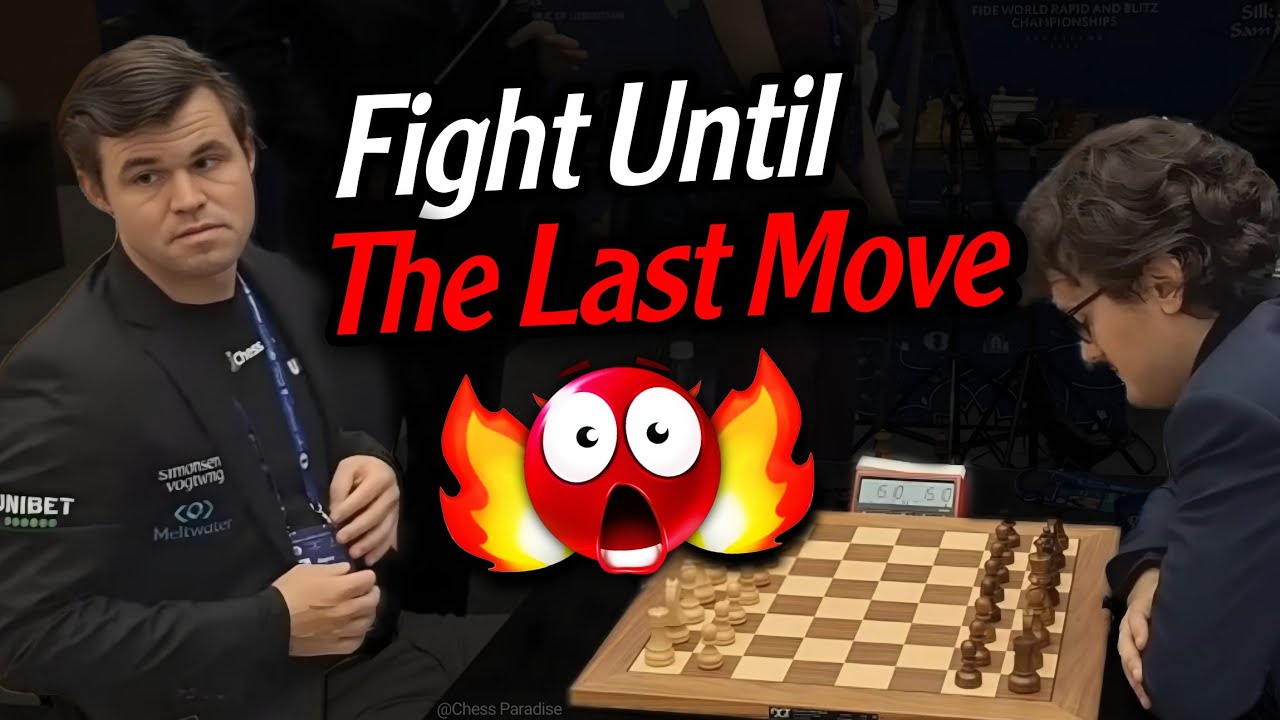 Absolutely Crazy!🤯... Magnus Carlsen Fight Until the Last Move!!!
