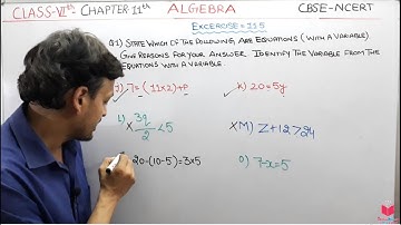 Q1) Ex 11.5 Class 6 Maths Chapter 11 Algebra| Maths Class 6 CBSE NCERT Apni ClassRoom By Deepak