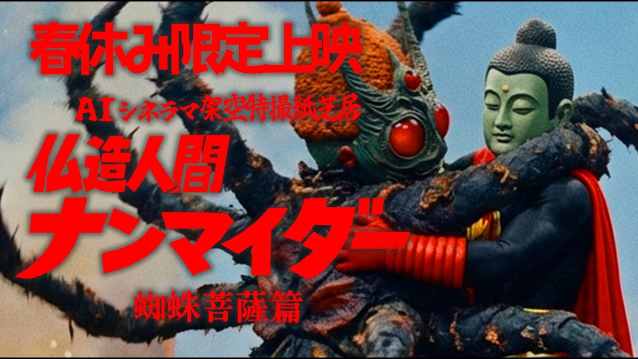 一週間限定上映予告】AIシネラマ架空特撮紙芝居「仏造人間ナンマイダー