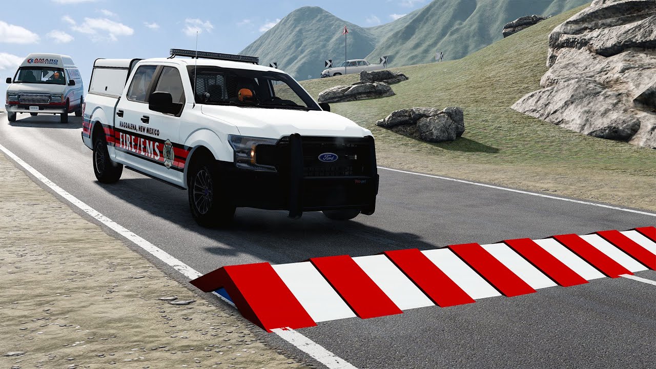 Cars & Trucks Over Speed Bumps #4 | BeamNG.drive | BeamNG Zone