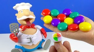 Der Chefkoch hat zu viel gegessen, sein Gürtel ist geplatzt Learn Colors with Fat Chef Farben lernen screenshot 2