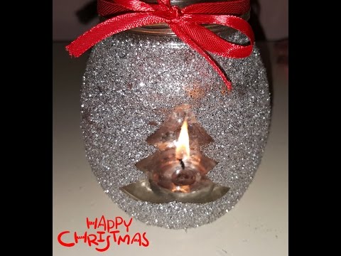 Decorazioni Natalizie Con Glitter.Tutorial Decorazioni Di Natale Fai Da Te Portacandela Natalizio Tutorial Christmas Decoration Youtube