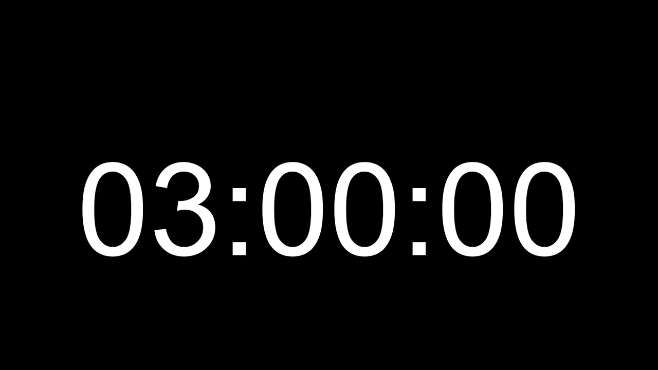 3 Hour Countdown Timer | Silent, No Music, HD Countdown (Calm & Minimal ...