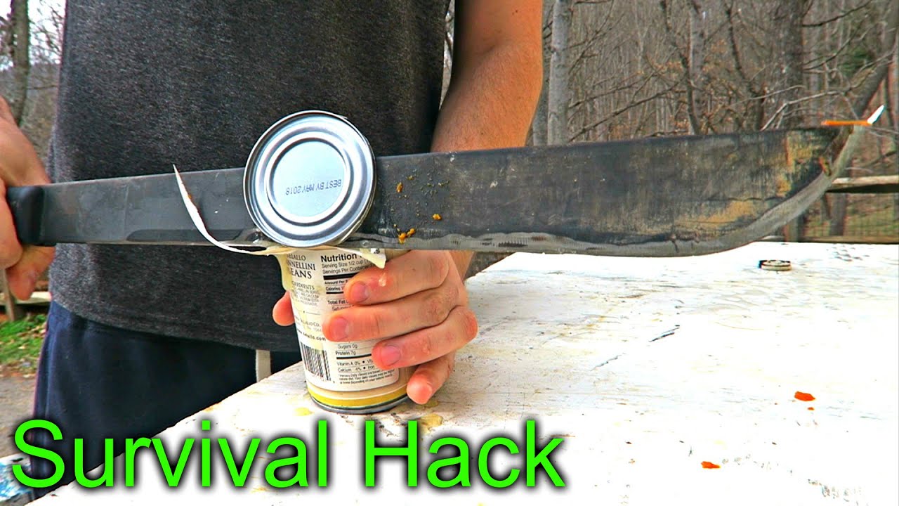 Open a can without a can opener #fyp #fypシ #survival #lifehack #campin, how to open a can with a can opener machine