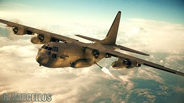 AC-130 gunship + tactical fighter squadron (Element 3D test) - VFX