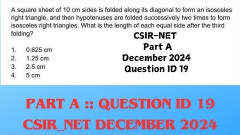 CSIR-NET December 2024|Part A| Question ID 19 #General_Aptitude #csirnetdec2024 #mathslover2023