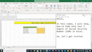 Hide only last 2 digits of Social Security Number (SSN) in Excel