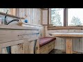 Cabin Building in the Woods | Last Wall of Trim is Done!