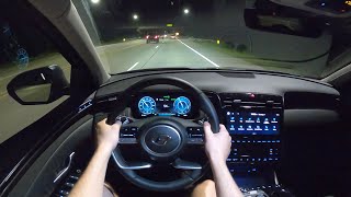 2022 Hyundai Tucson Hybrid - POV Night Drive (Binaural Audio)