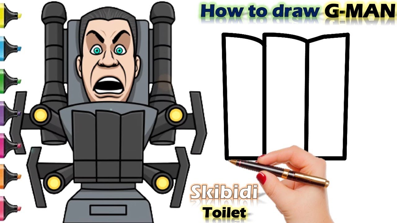 HOW TO DRAW GIANT G-MAN FROM SKIBIDI TOILET, STEP BY STEP