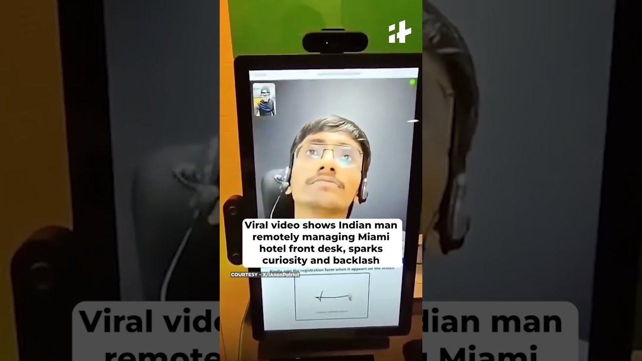 Viral Video Shows Indian Man Remotely Managing Miami Hotel Front Desk Sparks Curiosity And Backlash