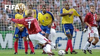 David Beckham's Free-Kick Goal v Colombia | 1998 FIFA World Cup