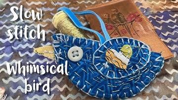 #Spring #Slowstitch hand sew whimsical birds mindful creating PROCESS VIDEO