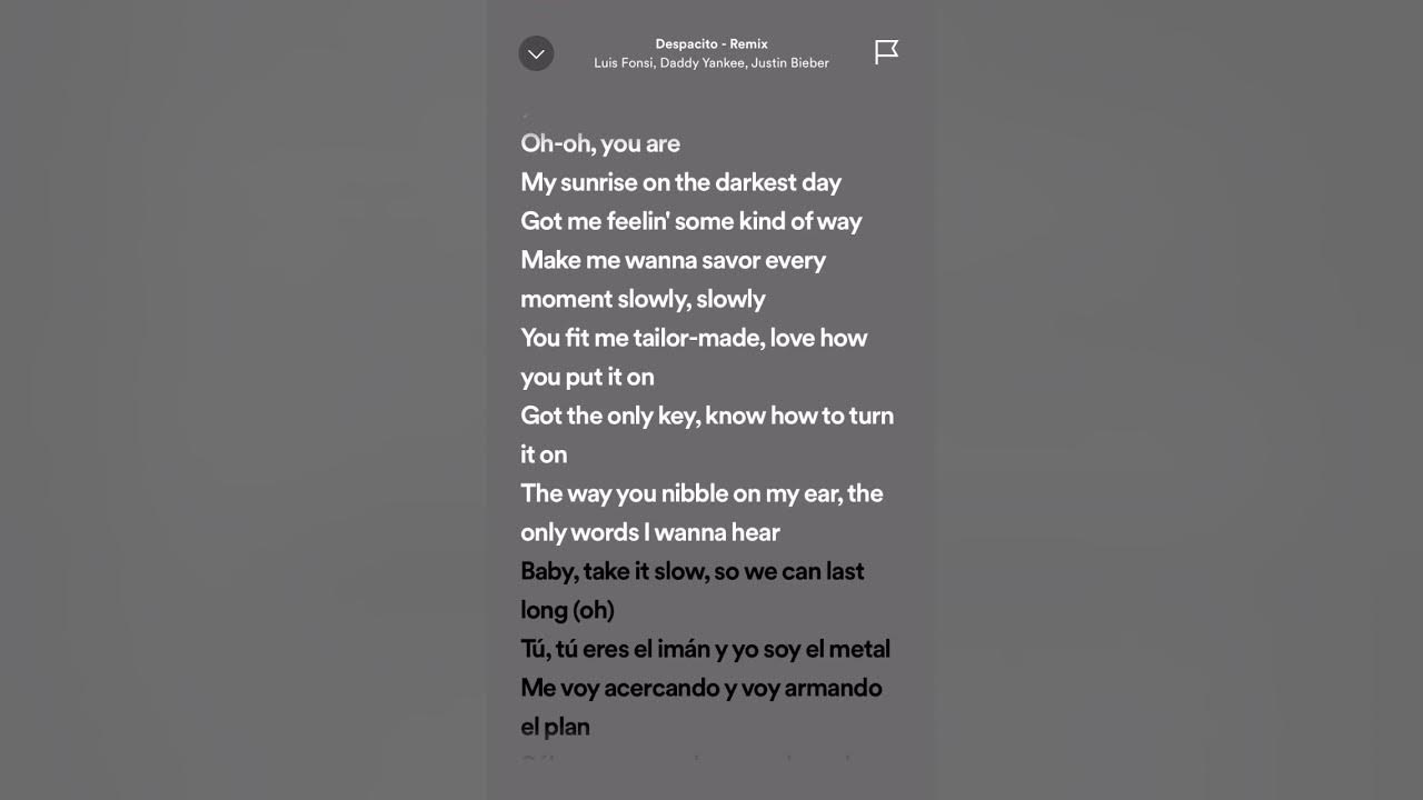 Luis Fonsi, Daddy Yankee & Justin Bieber - Despacito #hits  #spotifylyrics #tiktok #viralhits
