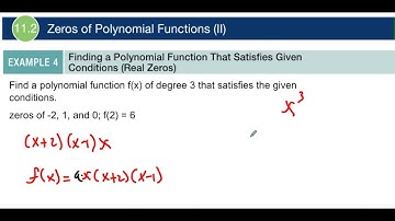 11.2 Example 4 Finding a Polynomial Function That Satisfies Given Conditions Real Zeros