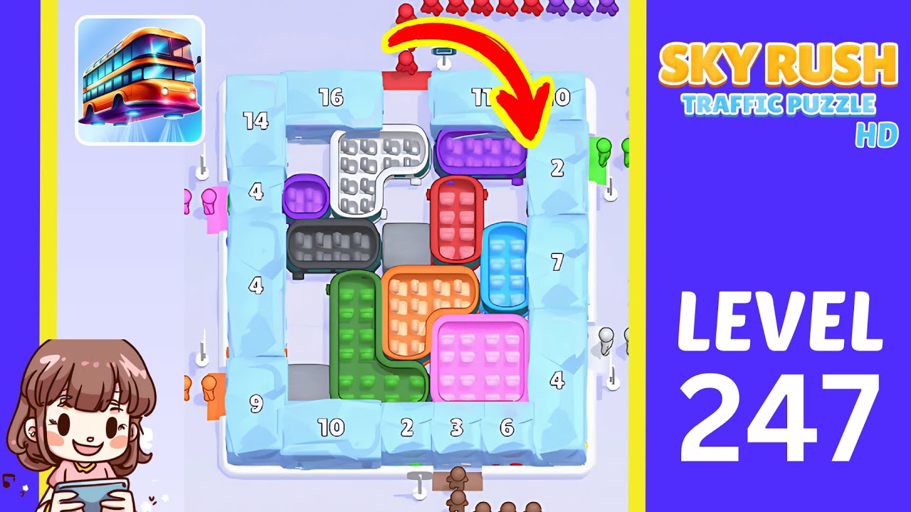 Sky Rush Traffic Puzzle Level 247 Solution Walkthrough - YouTube