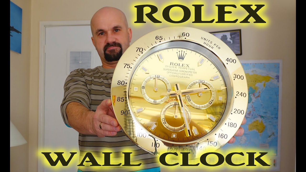 rolex wall clock gold