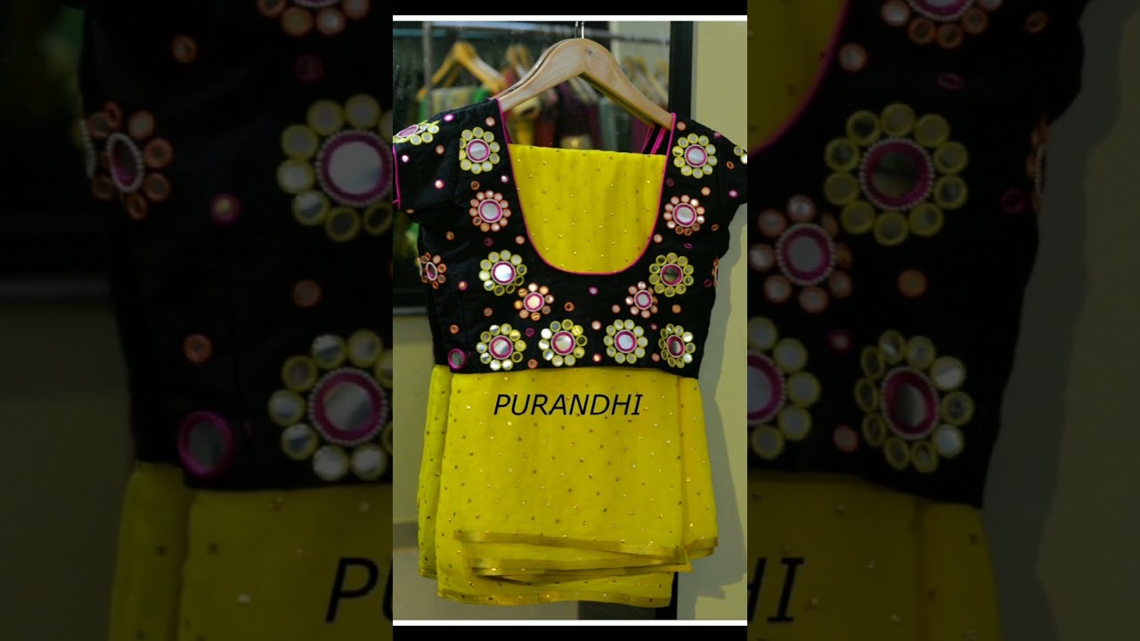 Glam mirror work blouse designs