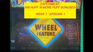 Project "500 Huff 'n more Puff bonuses", week 1, episode 1! BIG WINS up to 334X! MANSIONS, HATS FUN