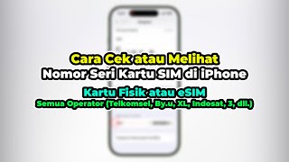 Cara Cek Nomor Seri Kartu SIM di iPhone (Fisik / eSIM) - Telkomsel, XL, Indosat, 3, dll. - TERBARU!