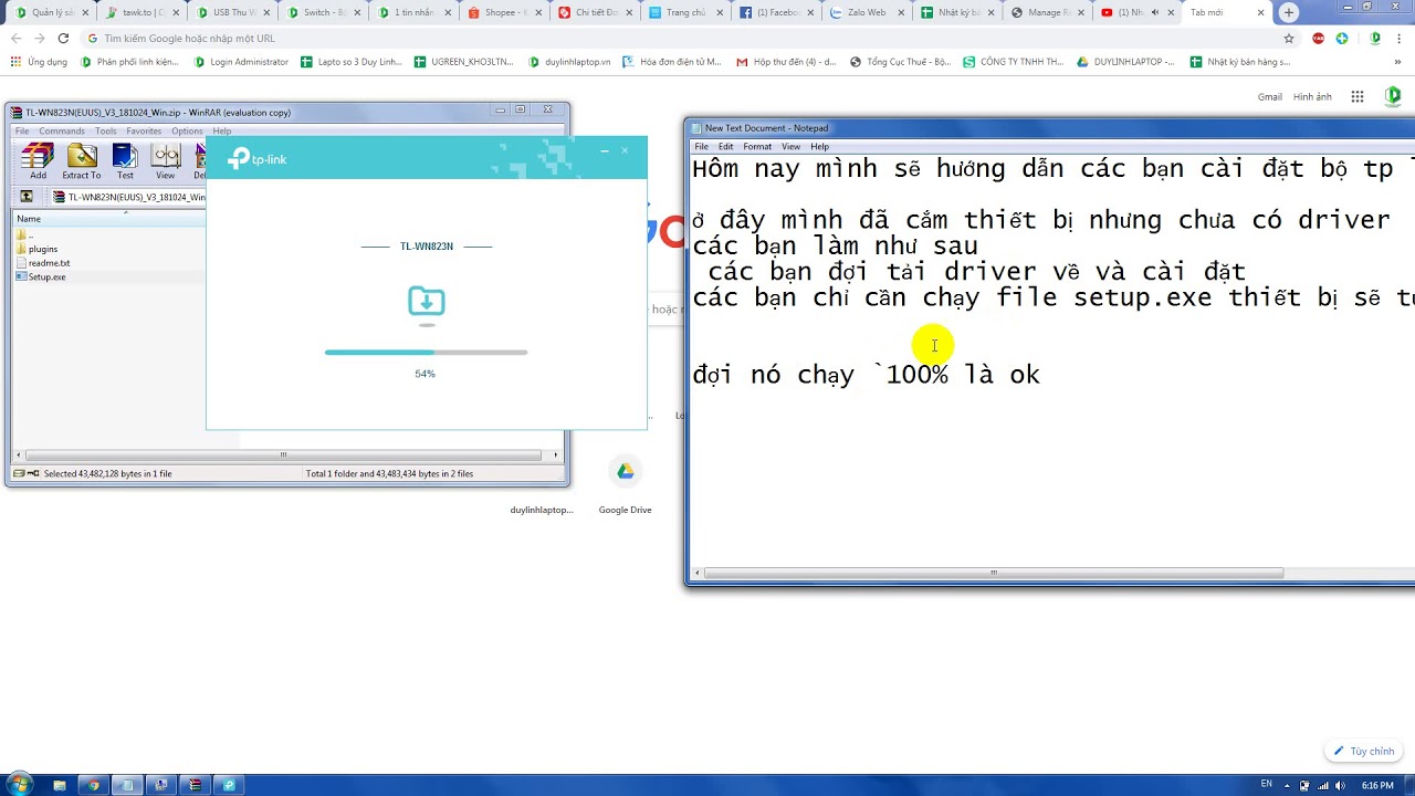 Hướng dẫn cài đặt TP Link 823N dành cho laptop PC - YouTube