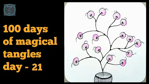 Zentangle  || 100 Days of magical tangles - Day 21 || Doodle Patterns || Zendoodle || BERRIES
