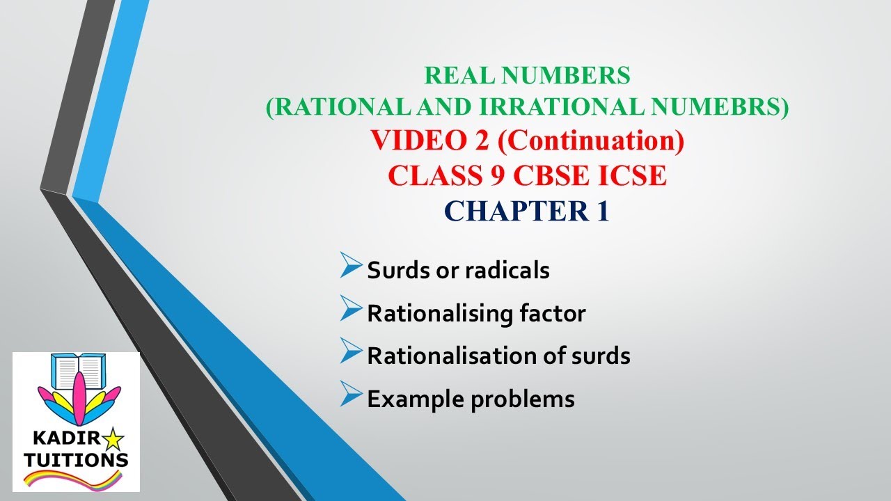 CLASS 9 | Real numbers | chapter 1 | CBSE | ICSE | Video 2 - YouTube
