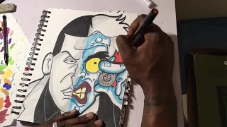 Daily Drawing Challenge - Project Z65 Day 24 Two Face