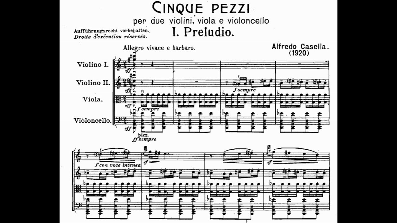 Alfredo Casella - 5 Pieces for String Quartet