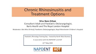 Paeds Ent National Training Day Chronic Rhinosinusitis Treatment Miss Nara Orban