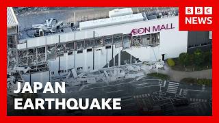 People trapped inside Japan shopping centre after earthquake | BBC News