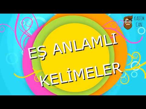 Es Anlamli Kelimeler 1 Sinif Youtube