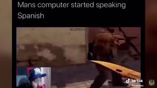Mans computer started speaking Spanish