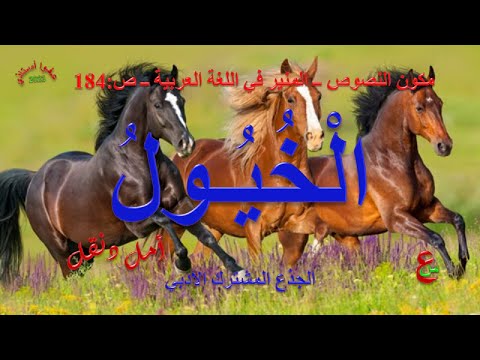 الخيول مكون النصوص المنير في اللغة العربية ص 184 الجذع المشترك الأدبي